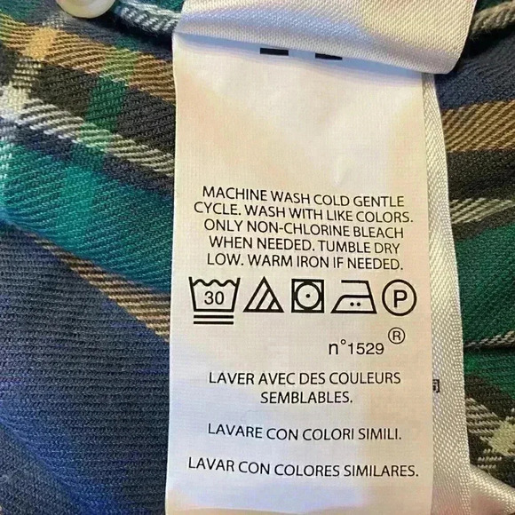 Polo Ralph Lauren Mens Workshirt SMALL Blue/Green Plaid Classic Fit Cotton Twill - Picture 9 of 10